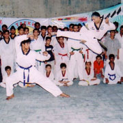 Demonstrating techniques on India trip 2006