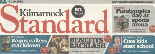 Kilmarnock Standard - Ahsan Mustapha - Sep 2012